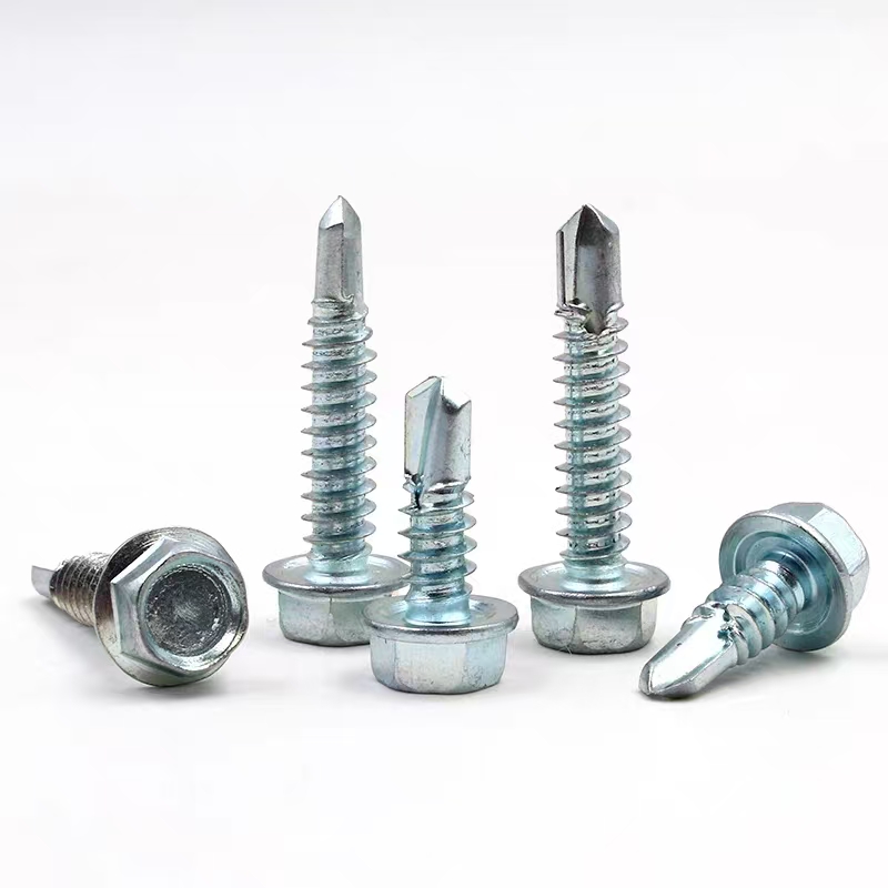 Electro-galvanized hexagonal drill thread