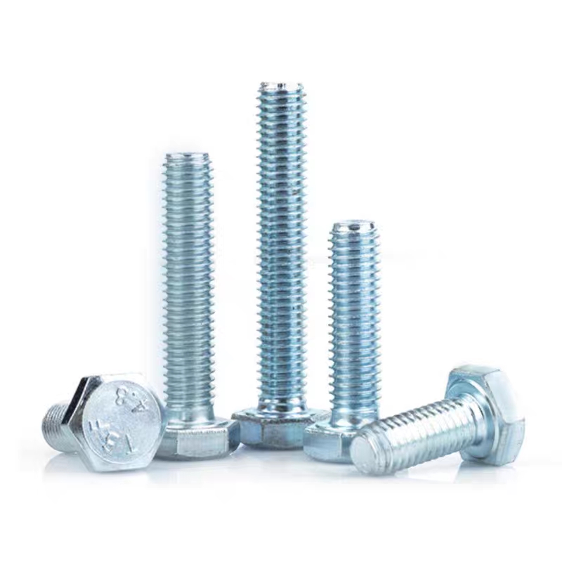 Electrogalvanized hexagonal bolts