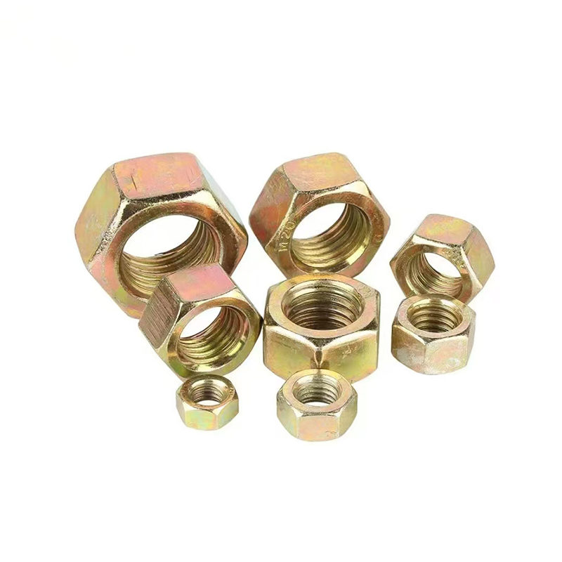 Colored zinc-plated nuts