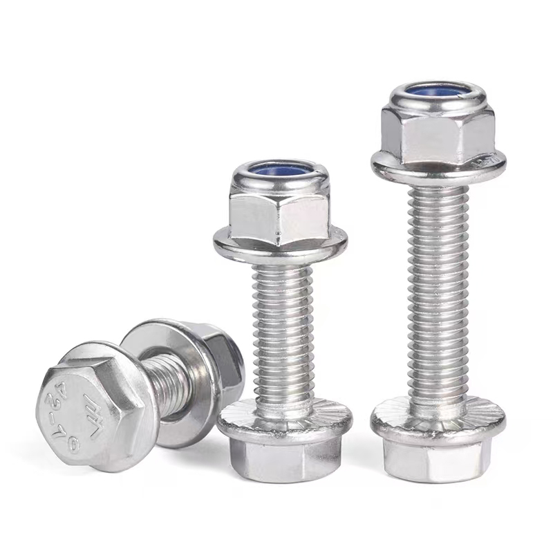 Electroplated zinc flange bolts