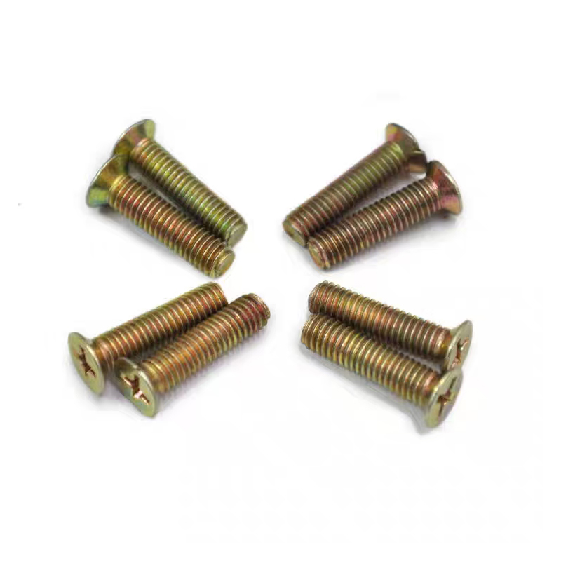 Colored zinc plated countersunk cross bolts