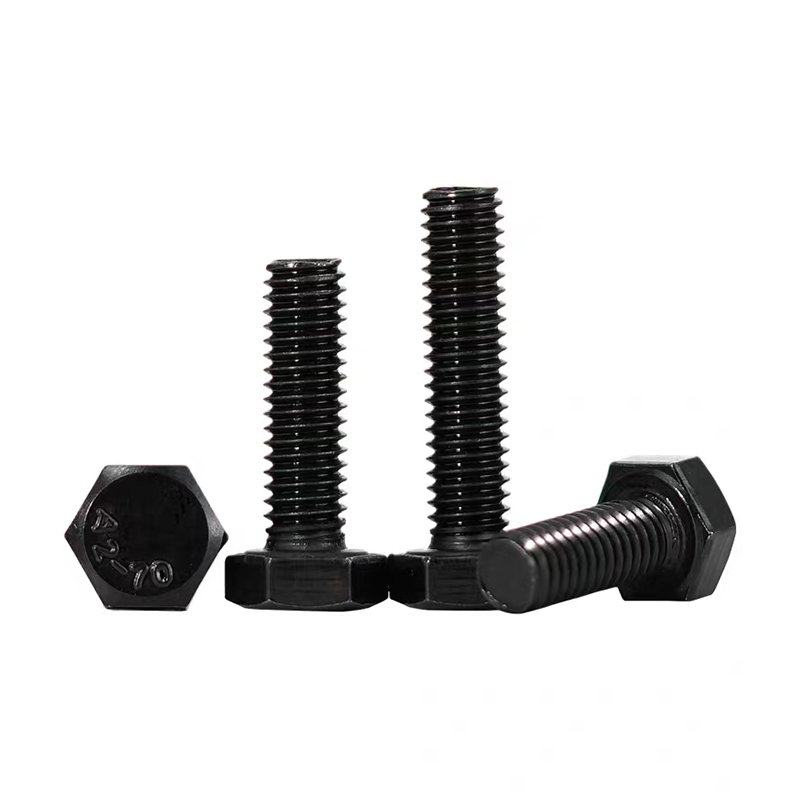 Black zinc plated hexagonal bolts