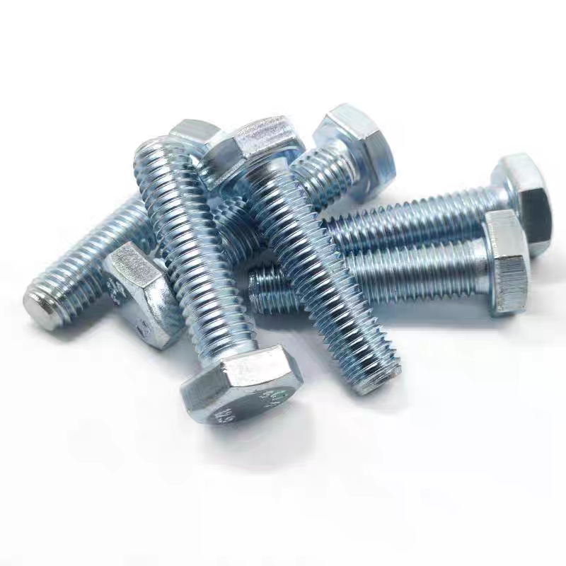 Electrogalvanized hexagonal bolts