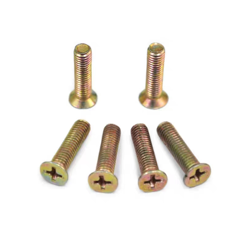 Colored zinc plated countersunk cross bolts