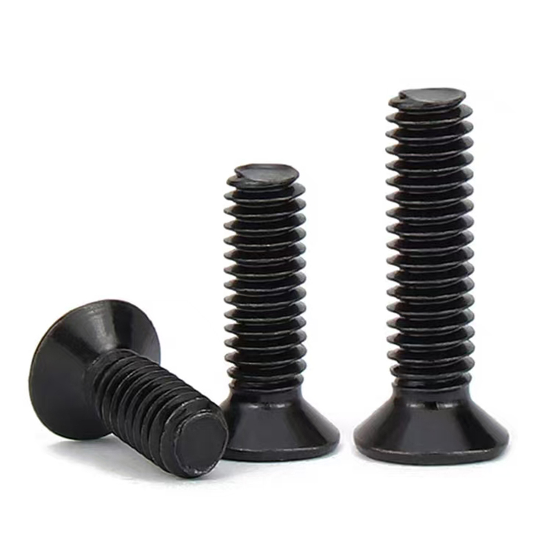 Black zinc plated countersunk cross bolts