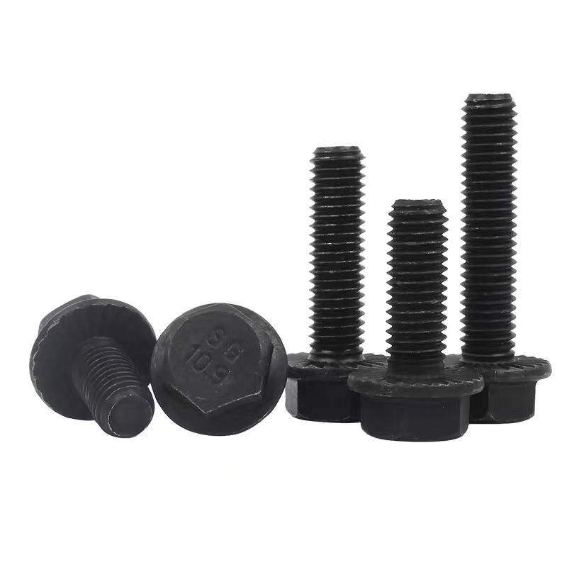 Black zinc flange bolts