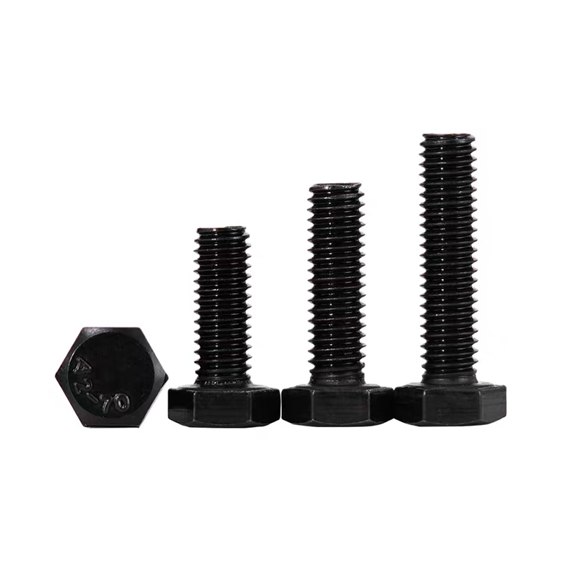 Black zinc plated hexagonal bolts