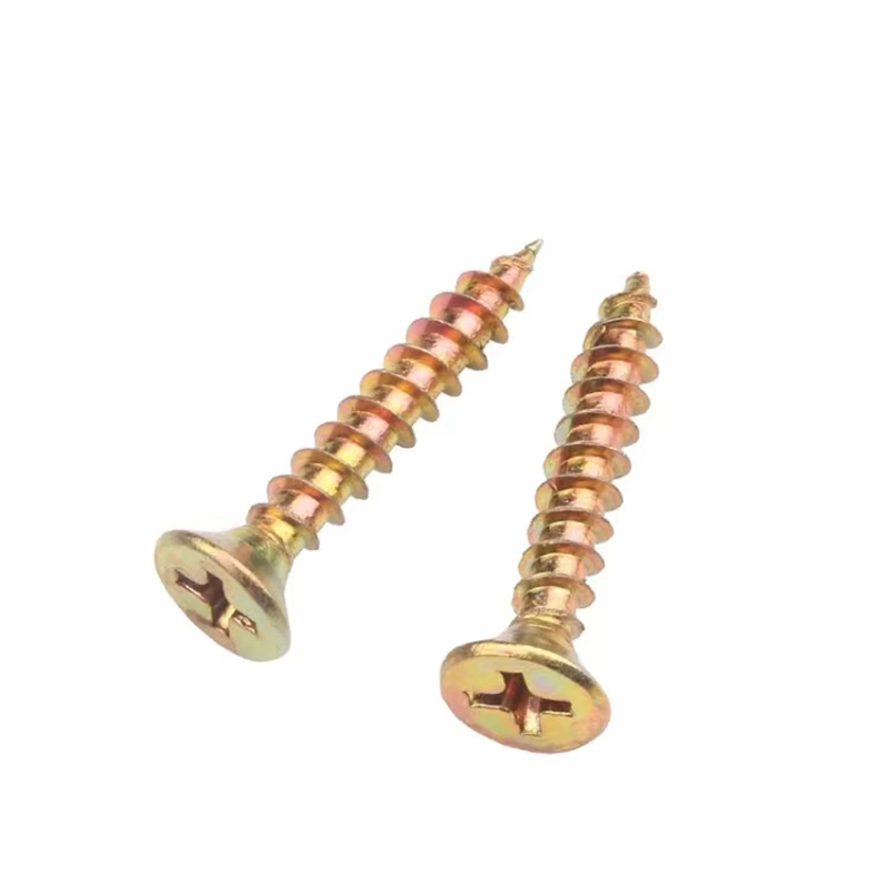 Colored zinc-plated cross countersunk drill thread