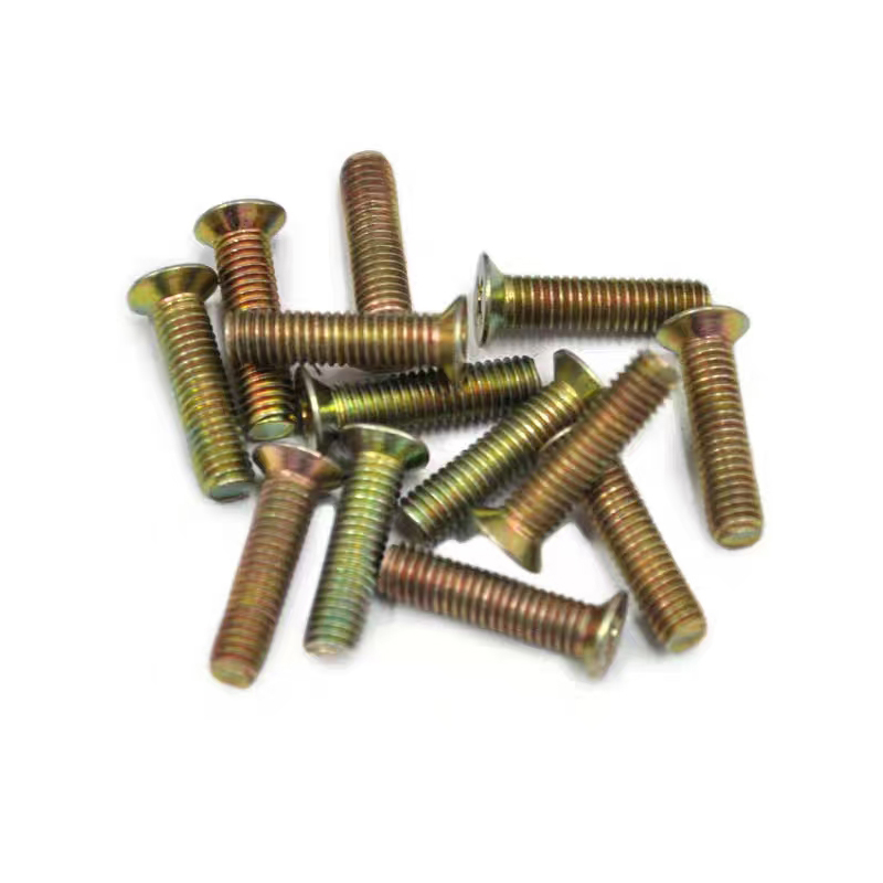 Colored zinc plated countersunk cross bolts