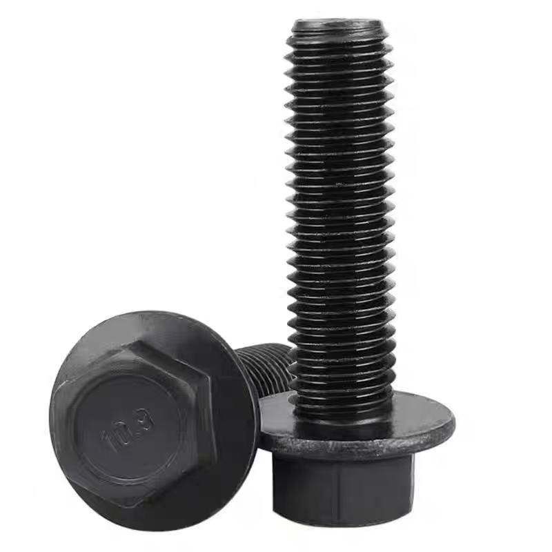 Black zinc flange bolts
