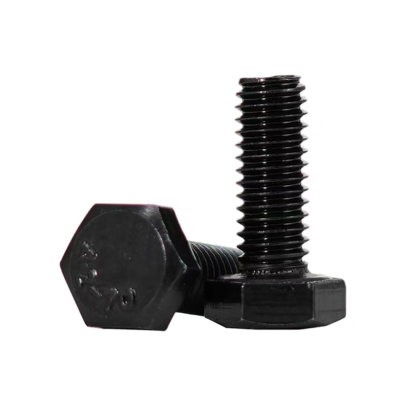 Black zinc plated hexagonal bolts