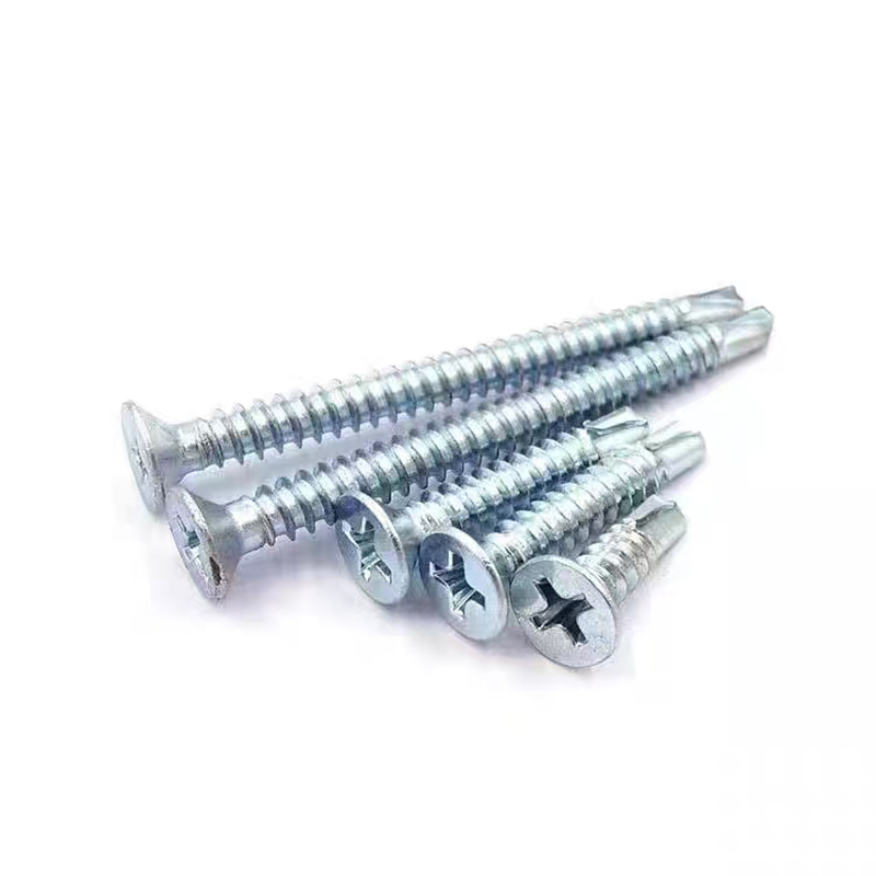 Electrogalvanized cross countersunk drill thread