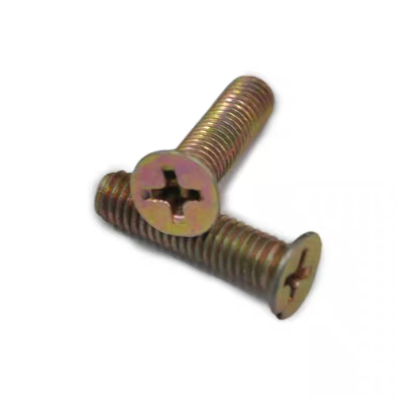 Colored zinc plated countersunk cross bolts