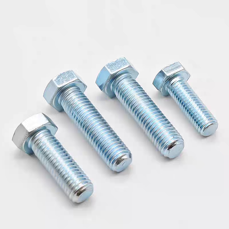 Electrogalvanized hexagonal bolts