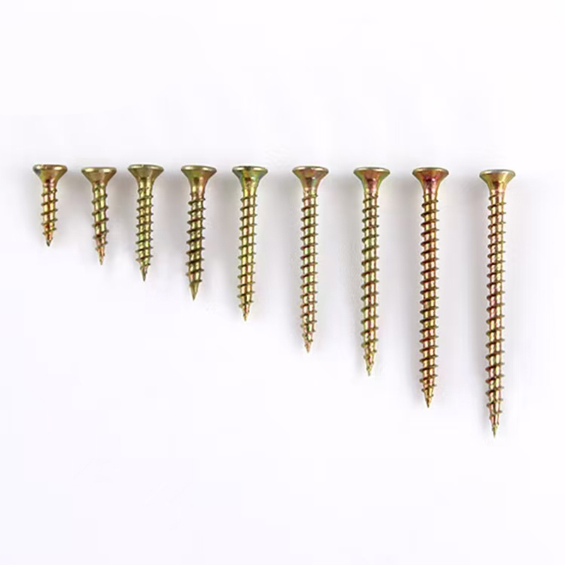 Colored zinc-plated cross countersunk drill thread