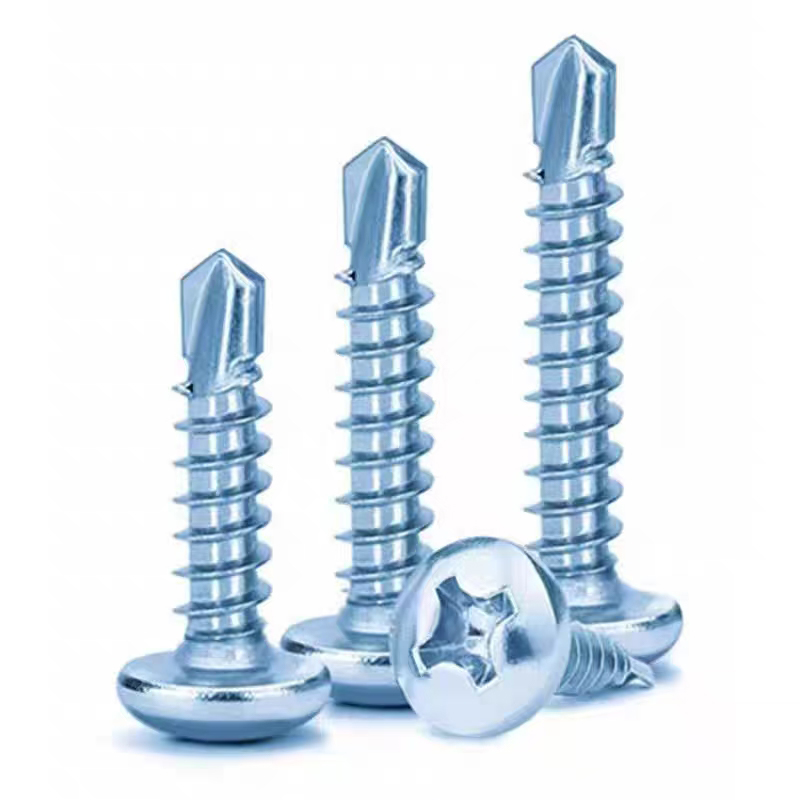 Electrogalvanized cross countersunk drill thread
