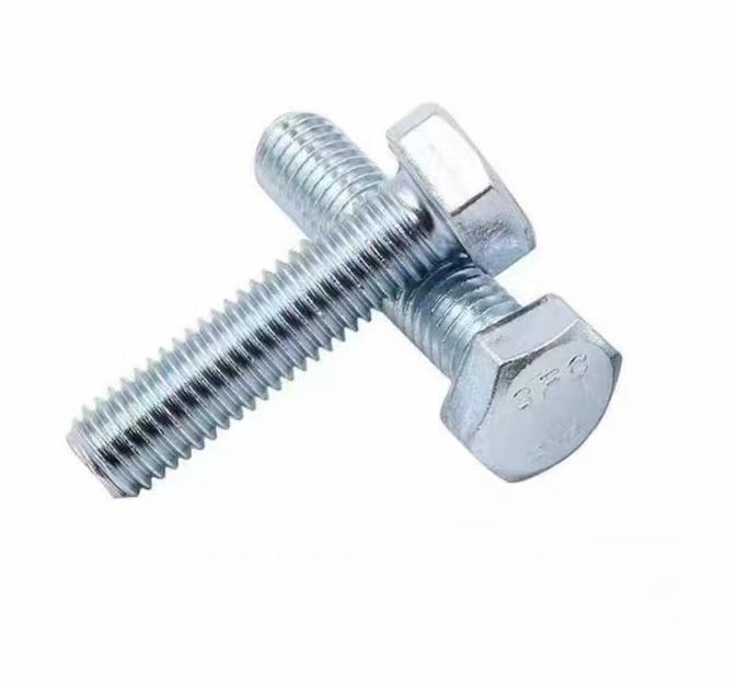 Electrogalvanized hexagonal bolts